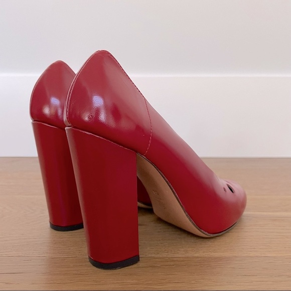 MARNI Red Fuoco Scarpa Goat Leather Pump IT38 - Picture 4 of 10